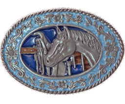 Zeige Details für Gürtelschnalle Horse blue Bild von Gürtelschnalle Horse blue