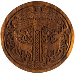 Bild von massiver Wandschmuck Irminsul handgeschnitzt