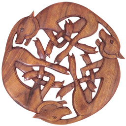 Zeige Details für Wandschmuck Wilde Jagd aus Holz handgeschnitzt Bild von Wandschmuck Wilde Jagd aus Holz handgeschnitzt