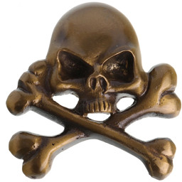 Zeige Details für großer Totenkopf-Beschlag mit gekreuzten Knochen Bild von großer Totenkopf-Beschlag mit gekreuzten Knochen