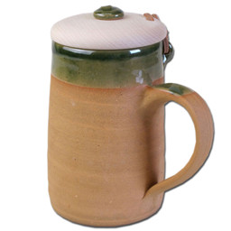 Zeige Details für Historischer Bierkrug aus Ton 0,5l m. Holzklappdeckel Bild von Historischer Bierkrug aus Ton 0,5l m. Holzklappdeckel