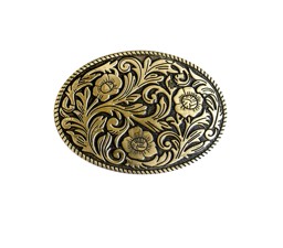 Zeige Details für Western Gürtelschnalle „Floral Gold“ – Stars & Stripes Buckle GS-422 Bild von Western Gürtelschnalle „Floral Gold“ – Stars & Stripes Buckle GS-422