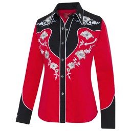 Zeige Details für Westernbluse LYNN RED Bild von Westernbluse LYNN RED