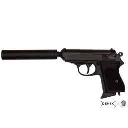Zeige Details für Halbautomatische Pistole PPK m. Schalldämpfer Bild von Halbautomatische Pistole PPK m. Schalldämpfer