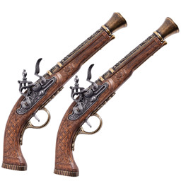 Zeige Details für Duell-Pistolen / Espingolen 2er Set 18.Jhdt messingoptik Bild von Duell-Pistolen / Espingolen 2er Set 18.Jhdt messingoptik