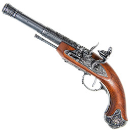 Zeige Details für Steinschloßpistole für Linkshänder 18.Jhdt grau Bild von Steinschloßpistole für Linkshänder 18.Jhdt grau