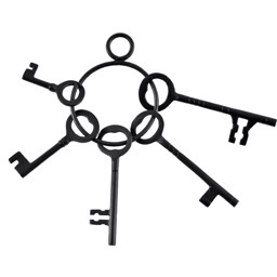Zeige Details für Rustikaler Schlüsselbund mit 5 Schlüsseln Bild von Rustikaler Schlüsselbund mit 5 Schlüsseln