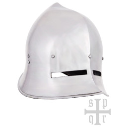 Zeige Details für Spätmittelalterlicher Eisenhut mit Zwiebel-Top und Sehschlitzen, 1,6 mm Stahl Bild von Spätmittelalterlicher Eisenhut mit Zwiebel-Top und Sehschlitzen, 1,6 mm Stahl
