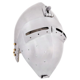 Zeige Details für Deutsche Beckenhaube mit Klappvisier, 2 mm Stahl – Schaukampftauglich Bild von Deutsche Beckenhaube mit Klappvisier, 2 mm Stahl – Schaukampftauglich