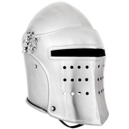 Zeige Details für Beckenhaube mit Klappvisier – Mittelalterlicher Helm aus 1,6 mm Stahl Bild von Beckenhaube mit Klappvisier – Mittelalterlicher Helm aus 1,6 mm Stahl