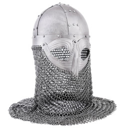 Zeige Details für Vendelhelm mit Kettenbrünne – Frühmittelalterlicher Wikingerhelm aus 1,2 mm Stahl Bild von Vendelhelm mit Kettenbrünne – Frühmittelalterlicher Wikingerhelm aus 1,2 mm Stahl