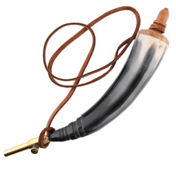 Zeige Details für Pulverhorn mit Absperrhahn Bild von Pulverhorn mit Absperrhahn