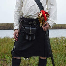 Zeige Details für 8 Yard Kilt – Schwarzer Schottenrock (uni, ohne Tartan) | Traditioneller Highland-Kilt für Herren Bild von 8 Yard Kilt – Schwarzer Schottenrock (uni, ohne Tartan) | Traditioneller Highland-Kilt für Herren