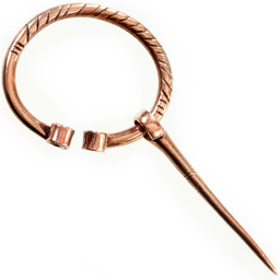 Wikinger-Fibel aus Bronze – Mittelalter Gewandschließe für Tunika & Wadenwickel Kleine Wikinger-Fibel aus Bronze mit schlichter Verzierung – authentische mittelalterliche Gewandschließe für Tunika, Mantel oder Wadenwickel, ideal für Reenactment und LARP