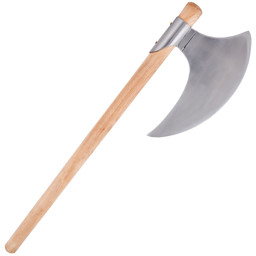 Mittelalterliche Bartaxt aus Stahl mit Holzstiel Mittelalterliche Bartaxt aus Stahl mit Holzstiel – authentische Replik für Reenactment, LARP und Dekoration