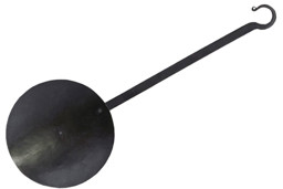 Zeige Details für Mittelalterliche Bratpfanne mit langem Griff Bild von Mittelalterliche Bratpfanne mit langem Griff