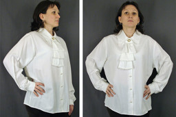 Zeige Details für Damenbluse Charlotte mit Fichu aus Satin Gr.M Bild von Damenbluse Charlotte mit Fichu aus Satin Gr.M