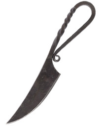 Zeige Details für Geschmiedetes Mittelaltermesser m. Scheide Bild von Geschmiedetes Mittelaltermesser m. Scheide