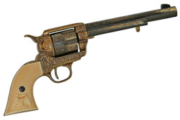 Bild von Kavallerierevolver Colt Peacemaker 1873 m. weißem Griff altmessing