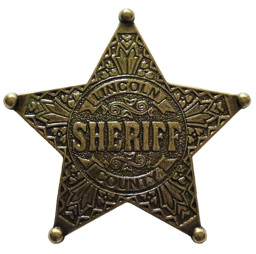 Zeige Details für Abzeichen Sheriff Lincoln County messingfarben Bild von Abzeichen Sheriff Lincoln County messingfarben