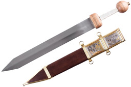 Zeige Details für Gladius Pompeji mit kunstvoll verzierter Scheide – Römisches Legionärsschwert Bild von Gladius Pompeji mit kunstvoll verzierter Scheide – Römisches Legionärsschwert