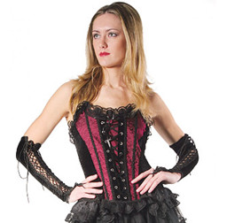 Bild von Corsage Belle schwarz/bordeaux