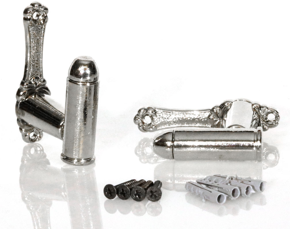 Bild von Wandhalter Coltpatronen silber (Paar)