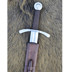 Kreuzritter-Scheibenknaufschwert zum Schaukampf mit Lederscheide