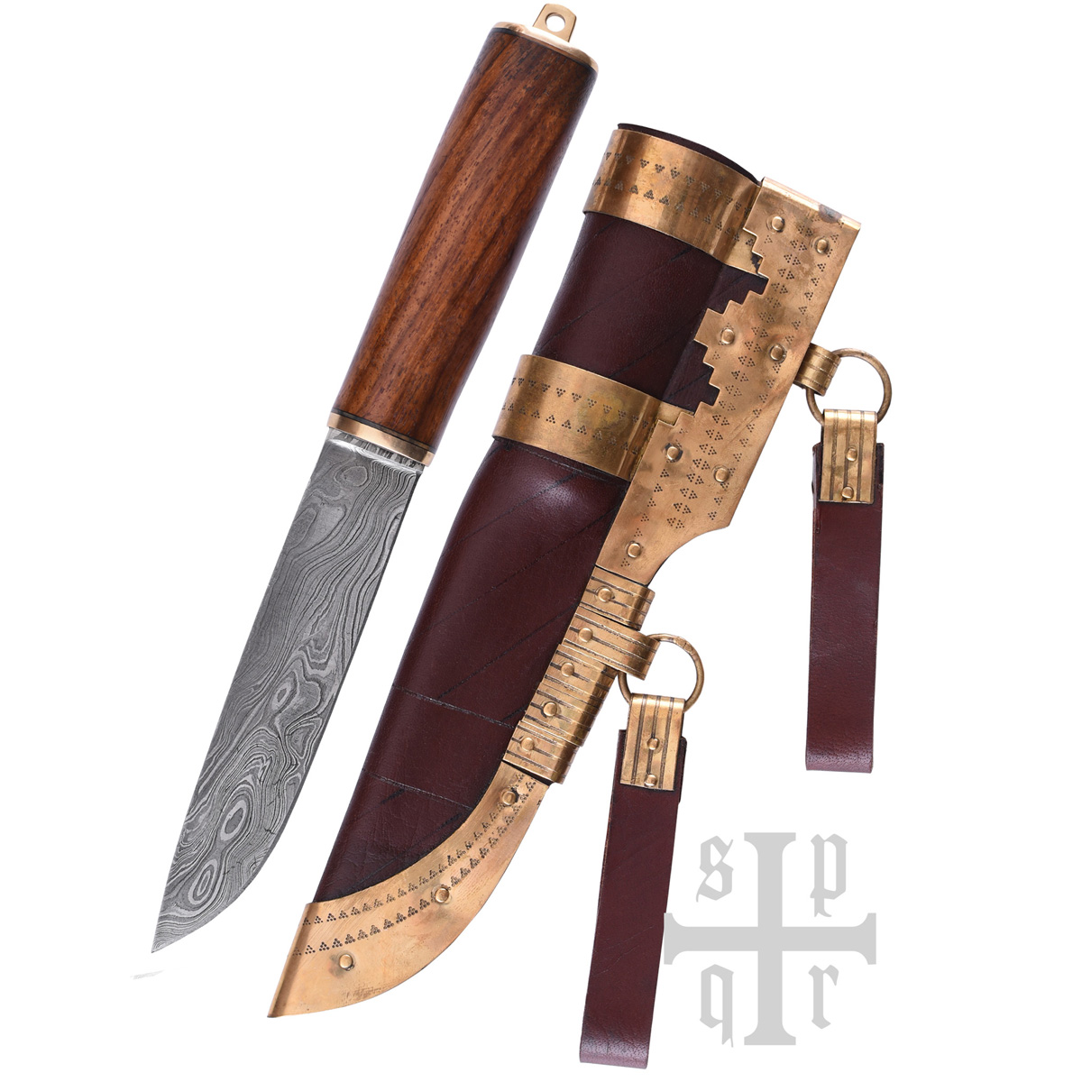 Bild von Wikingermesser aus Damaststahl mit Holzgriff
