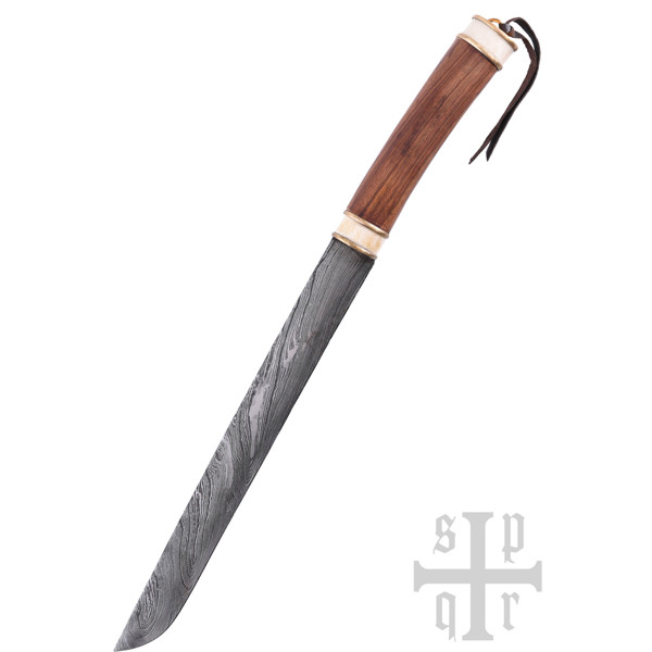 Bild von Wikinger-Saxmesser aus Damaststahl mit Holzgriff