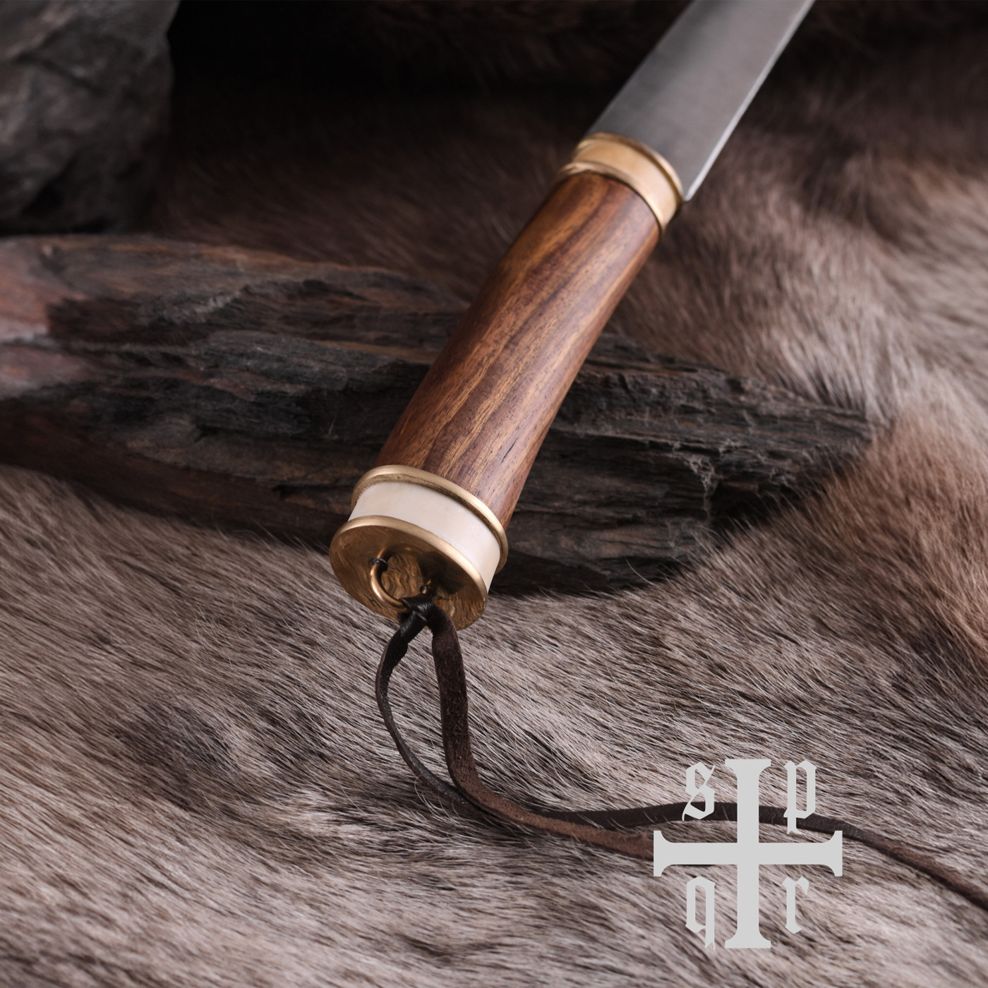 Bild von Wikinger-Saxmesser mit Holz-/Knochengriff