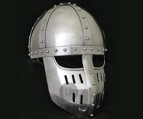 Bild von Hochmittelalter Spangenhelm mit Gesichtsplatte