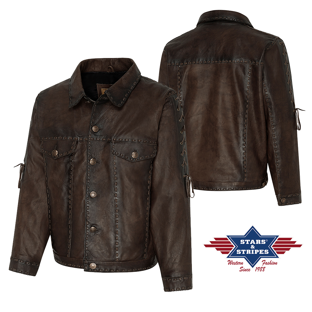 Bild von Western-Lederjacke ROWDY dunkelbraun