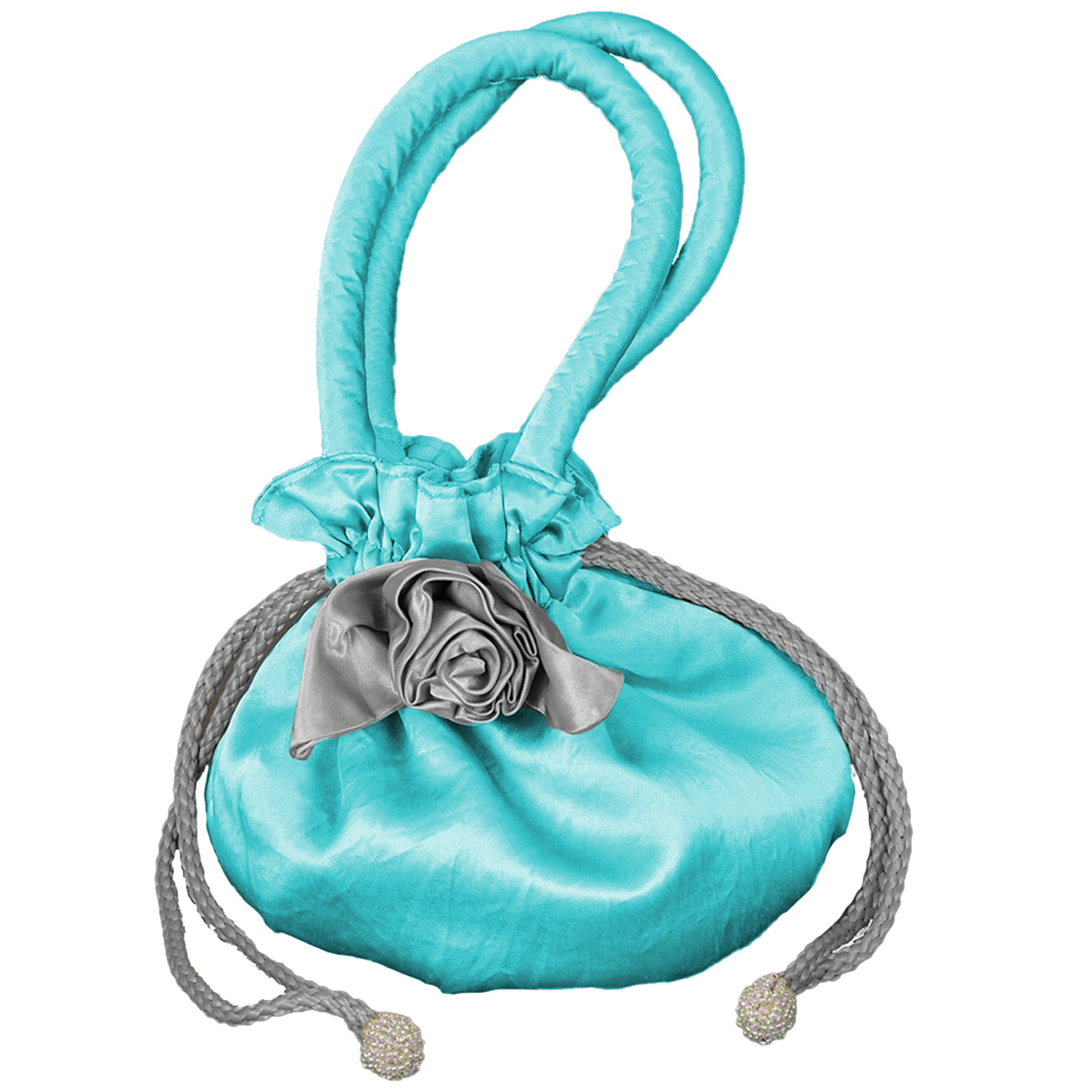 Bild von Barock-Täschchen Pompadour pastellblau