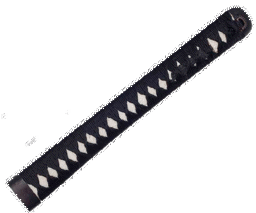Bild von Samuraischwertgriff m. schwarzer Seidenwicklung