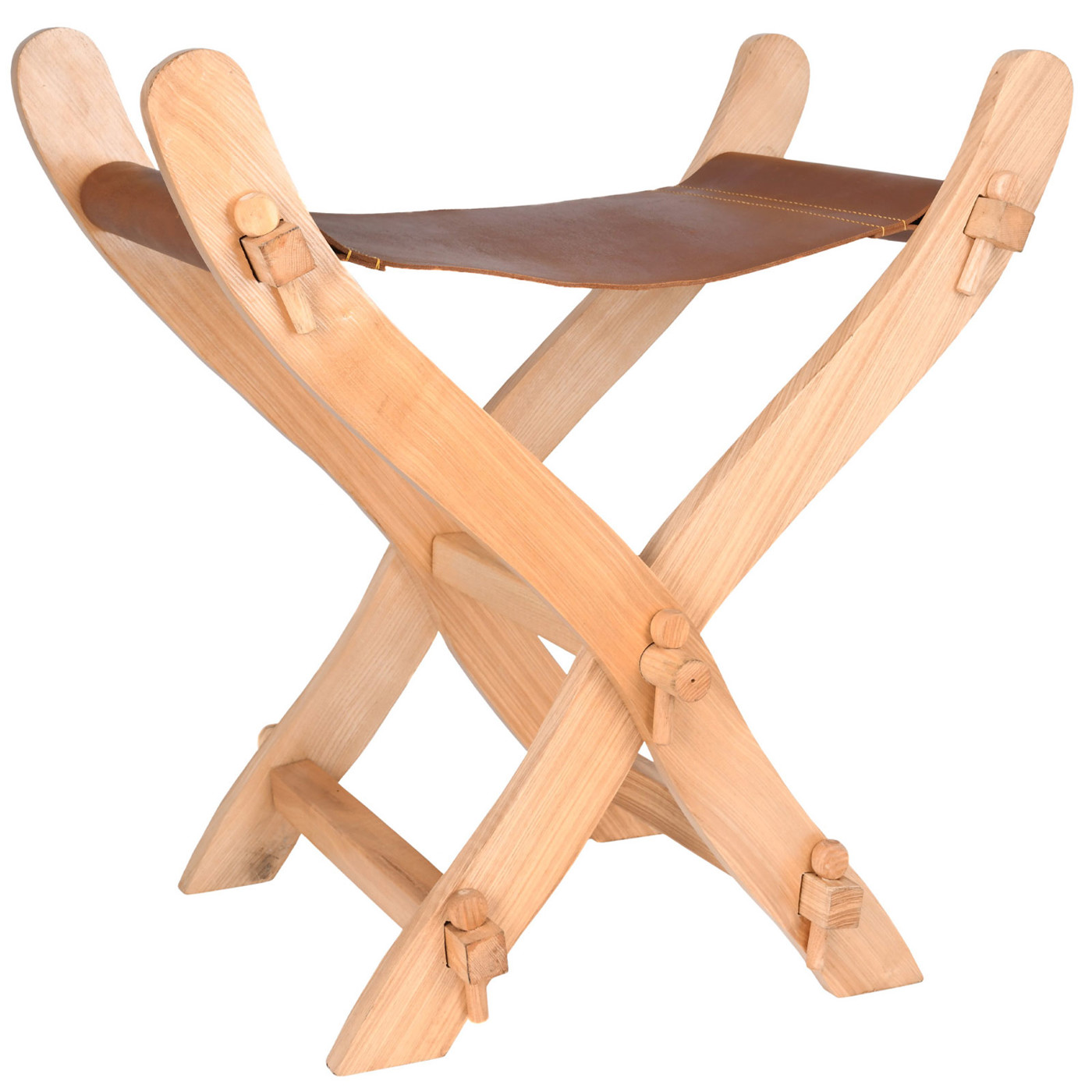 Bild von Scherenstuhl mit Ledersitz