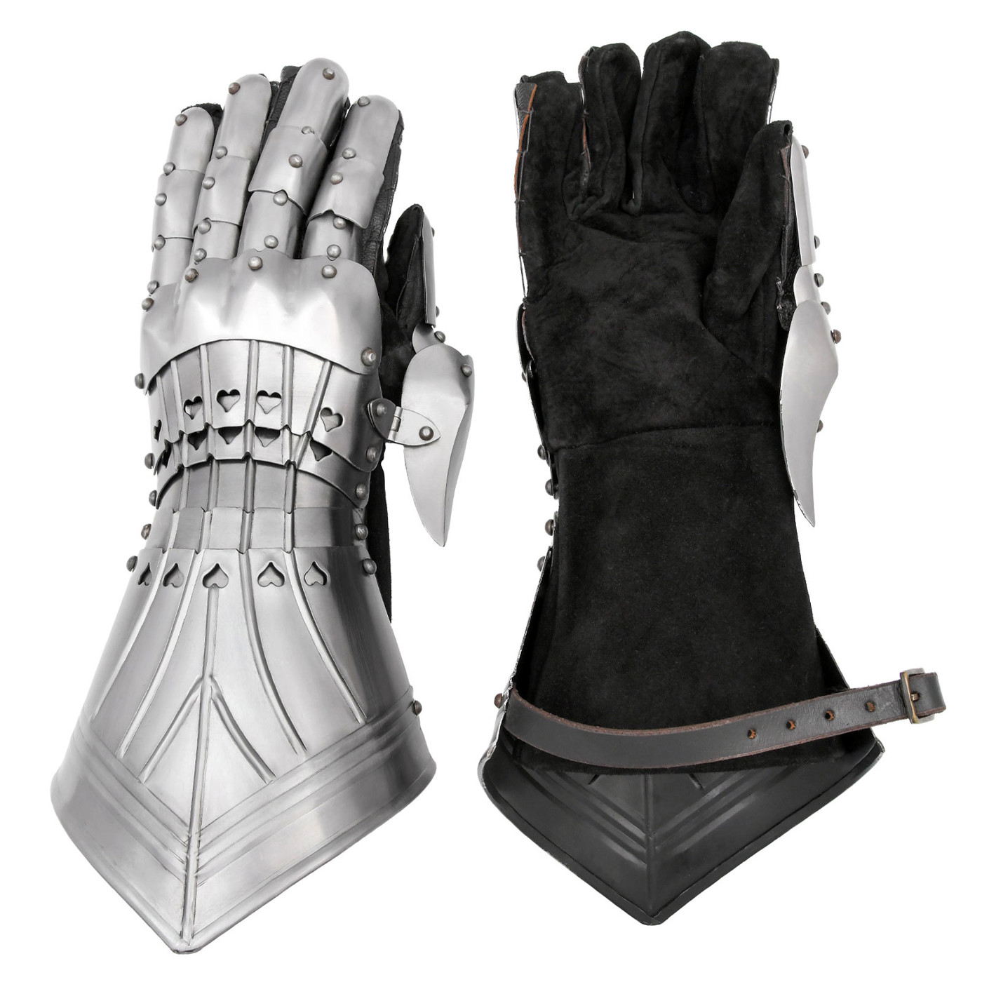 Bild von Gotische Panzerhandschuhe "Henke" aus 1,3 mm Rüstungsstahl – gepolstert & beweglich