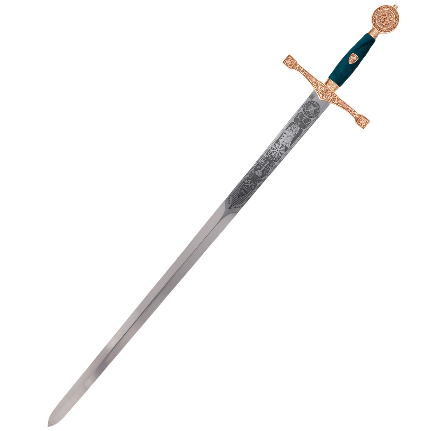 Bild von Excalibur Schwert – König Artus, Marto® Spanien, goldfarben mit schwarzer Zierätzung