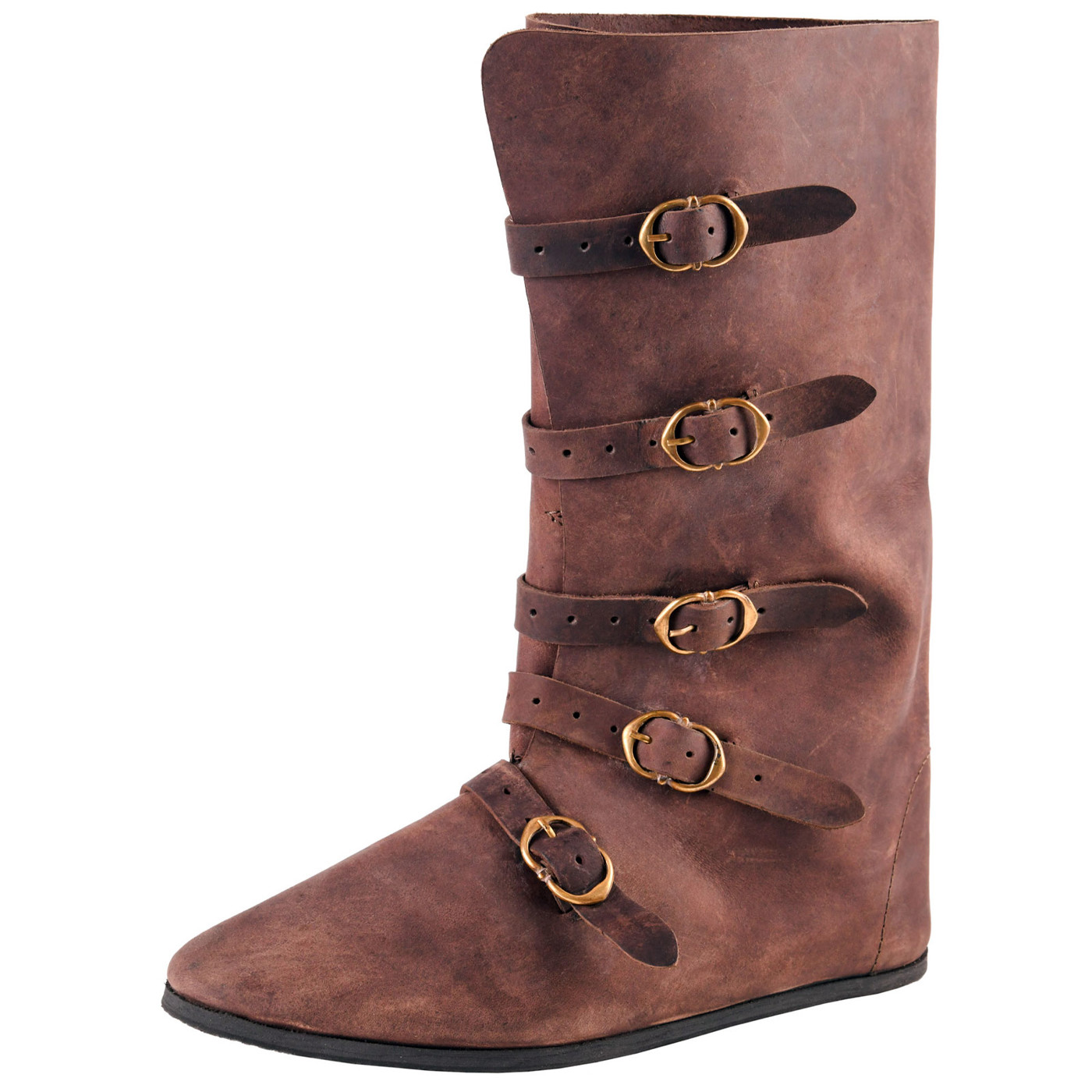 Bild von Mittelalterliche Stiefel aus Leder mit Schnallen – Braun