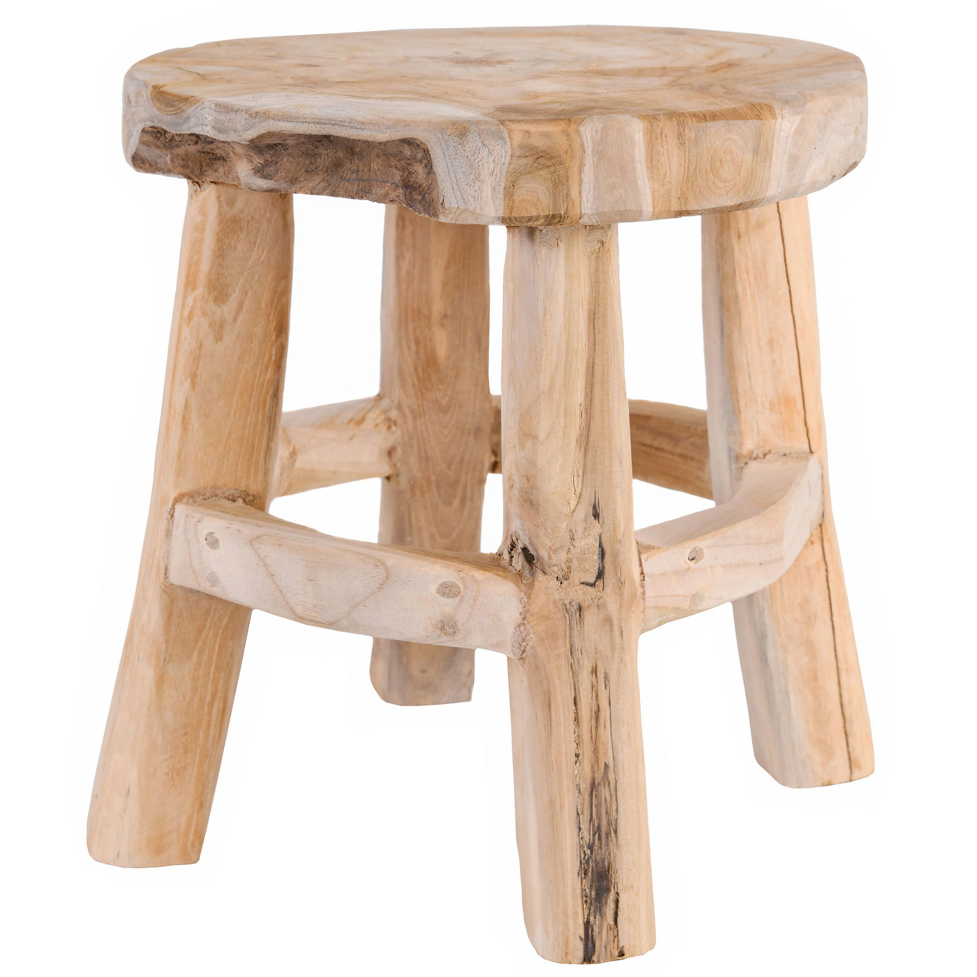 Bild von Rustikaler Mittelalter-Hocker aus Holz – ca. 31 cm hoch, handgearbeitetes Unikat