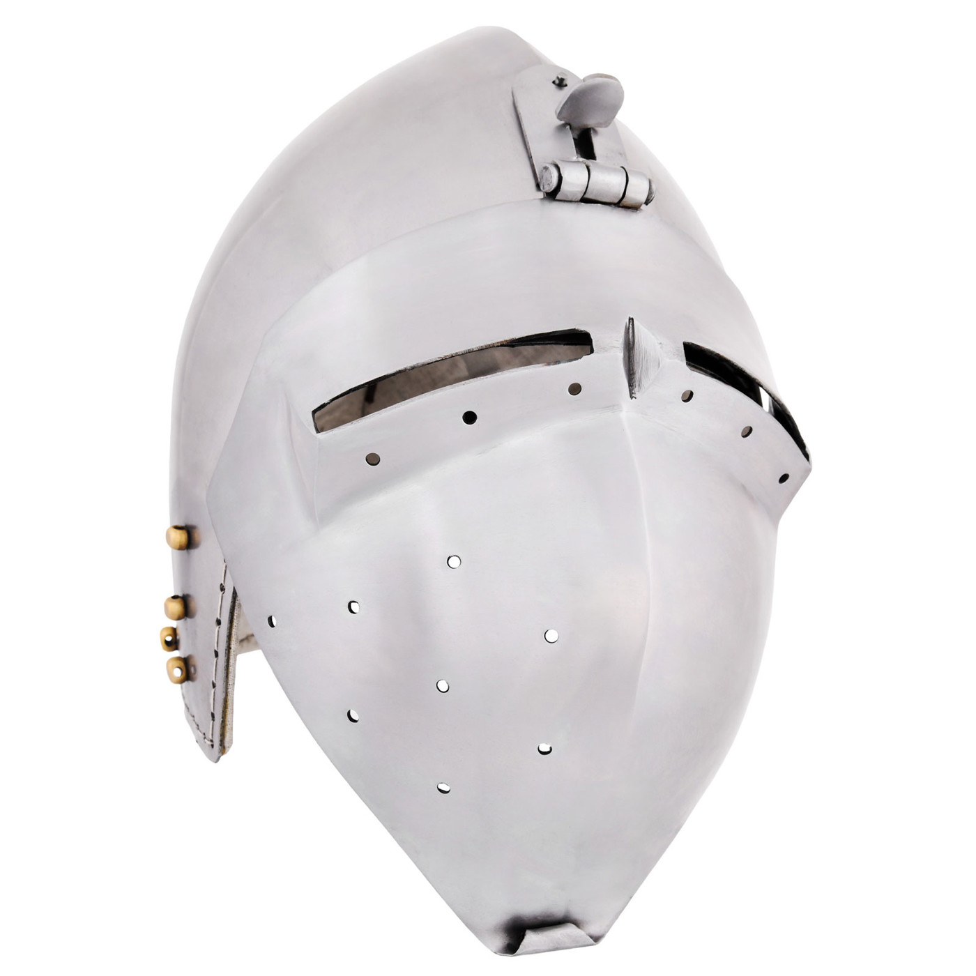 Bild von Deutsche Beckenhaube mit Klappvisier, 2 mm Stahl – Schaukampftauglich