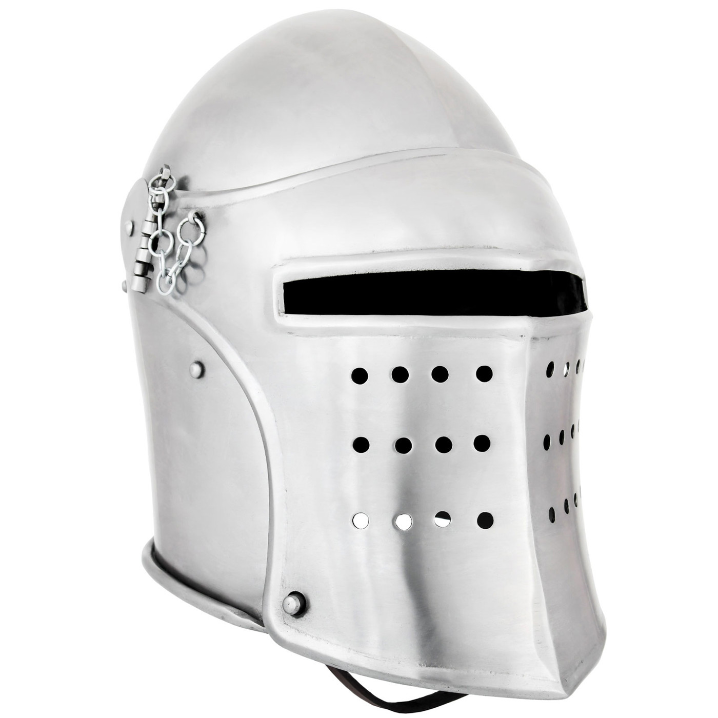 Bild von Beckenhaube mit Klappvisier – Mittelalterlicher Helm aus 1,6 mm Stahl
