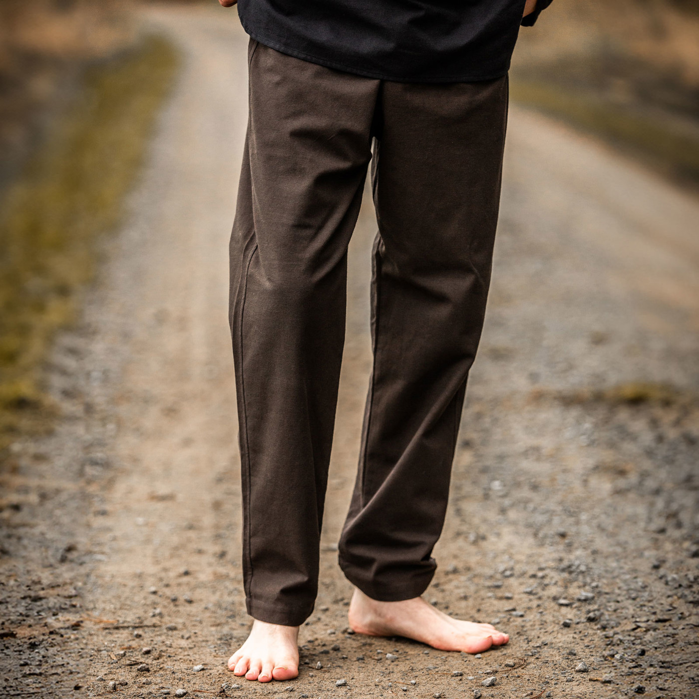 Bild von Mittelalter Hose „Peter“ – Dunkelbraune Baumwollhose mit Tunnelzug