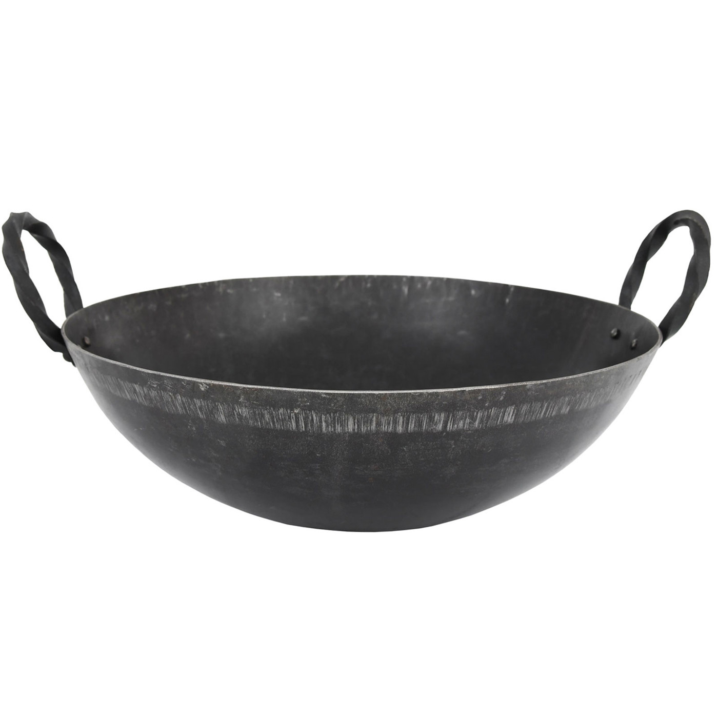 Bild von Mittelalterliche Eisenpfanne mit 2 Griffen – Handgeschmiedete Pfanne nach frühmittelalterlichen Vorlagen, ca. 29 cm