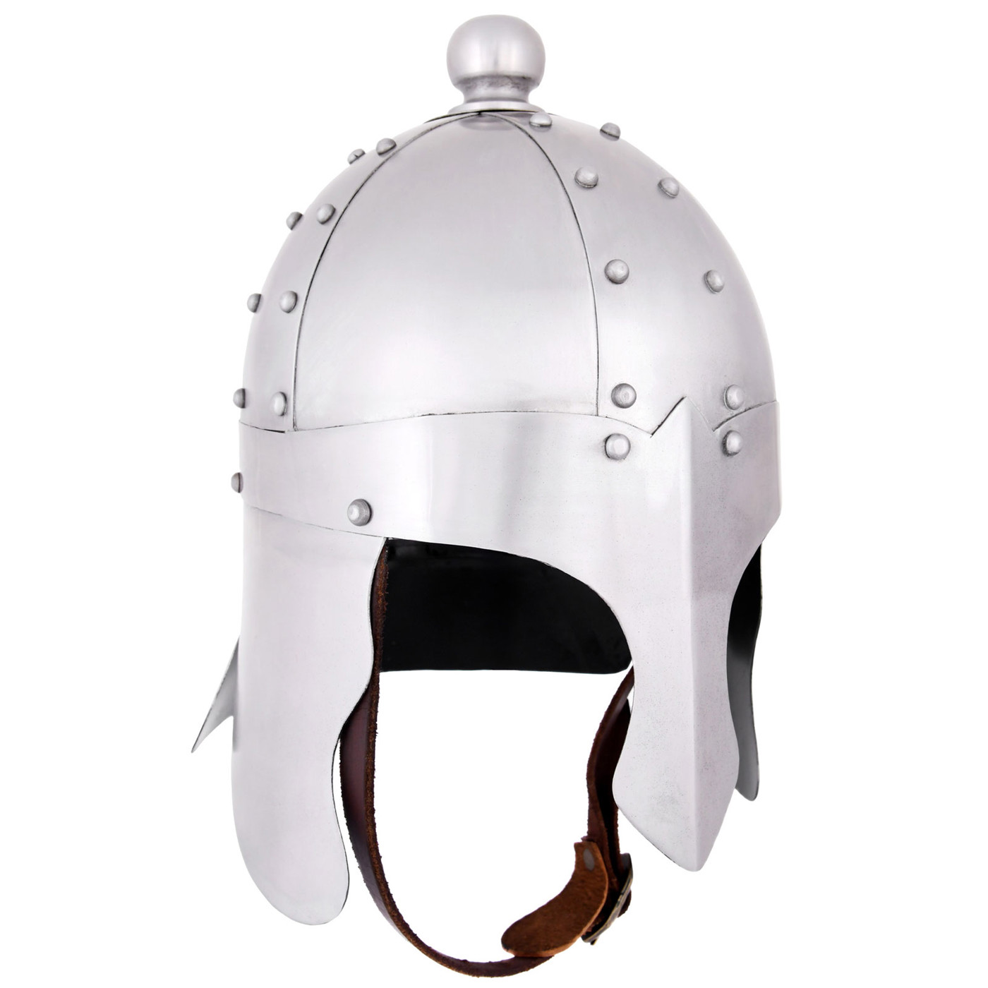 Bild von König Arthur Helm aus Stahl – Frühmittelalter Spangenhelm mit Nasal, 1,2 mm Stahl, Lederinlet & Kinnriemen