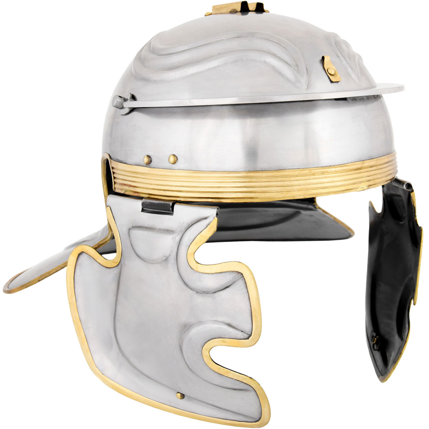 Bild von Römerhelm Imperial Gallic -C- Sisak | Authentische Römerhelm-Replik aus Stahl mit Messingbeschlägen, 1. Jh. n. Chr.