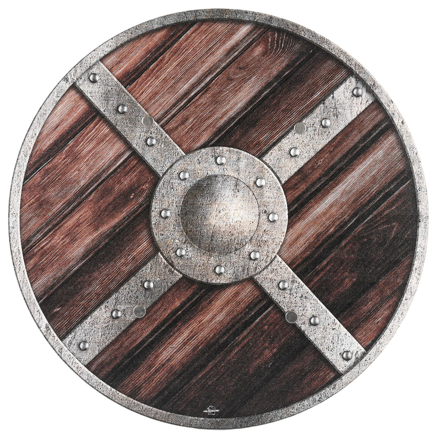 Kinder Wikingerschild aus Holz mit authentischem Wikingerdesign und Ledergriffen