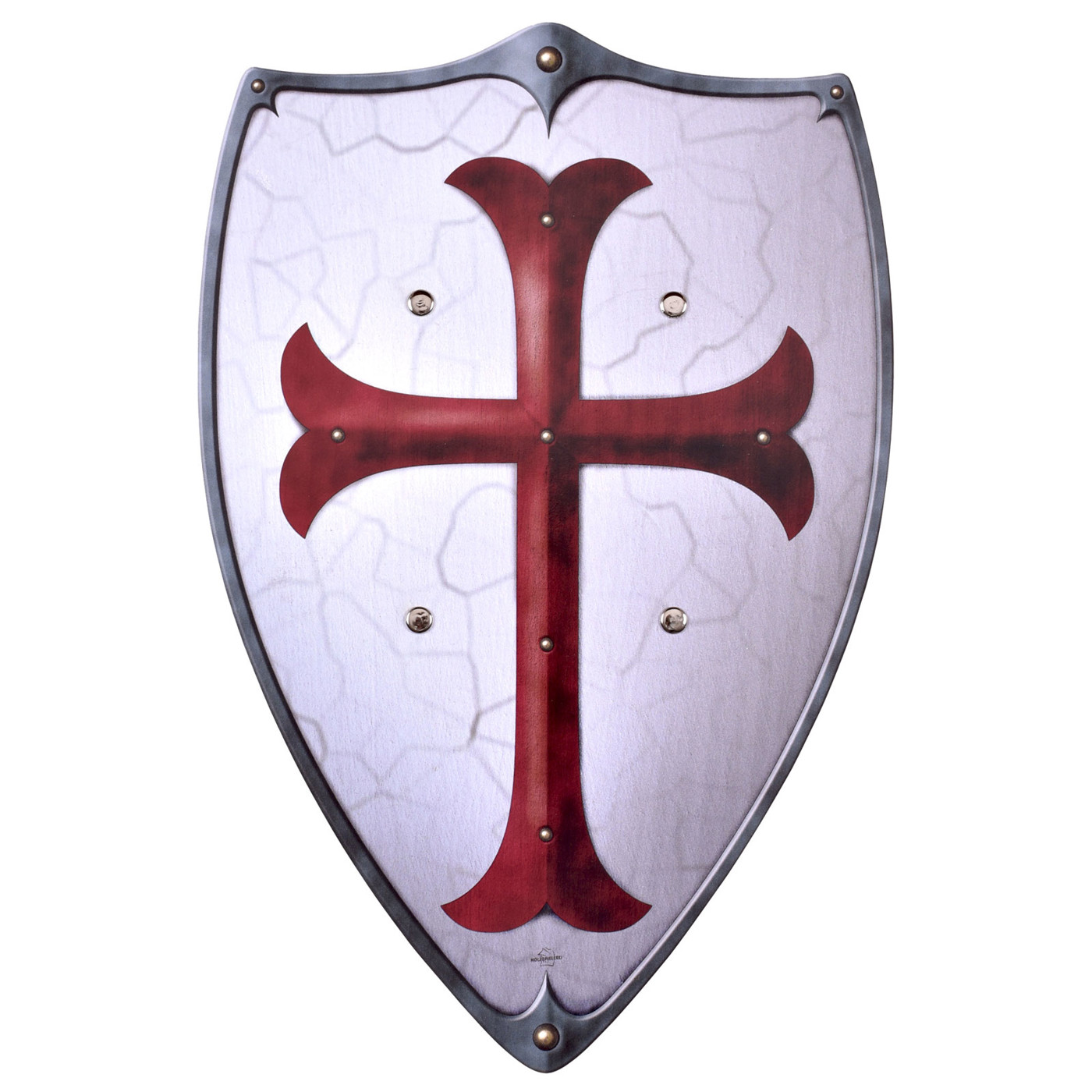 Kinder Holzschild Tempelritter aus Sperrholz mit rotem Kreuz – leichter Ritterschild für Fasching, Mittelalter und Rollenspiele.