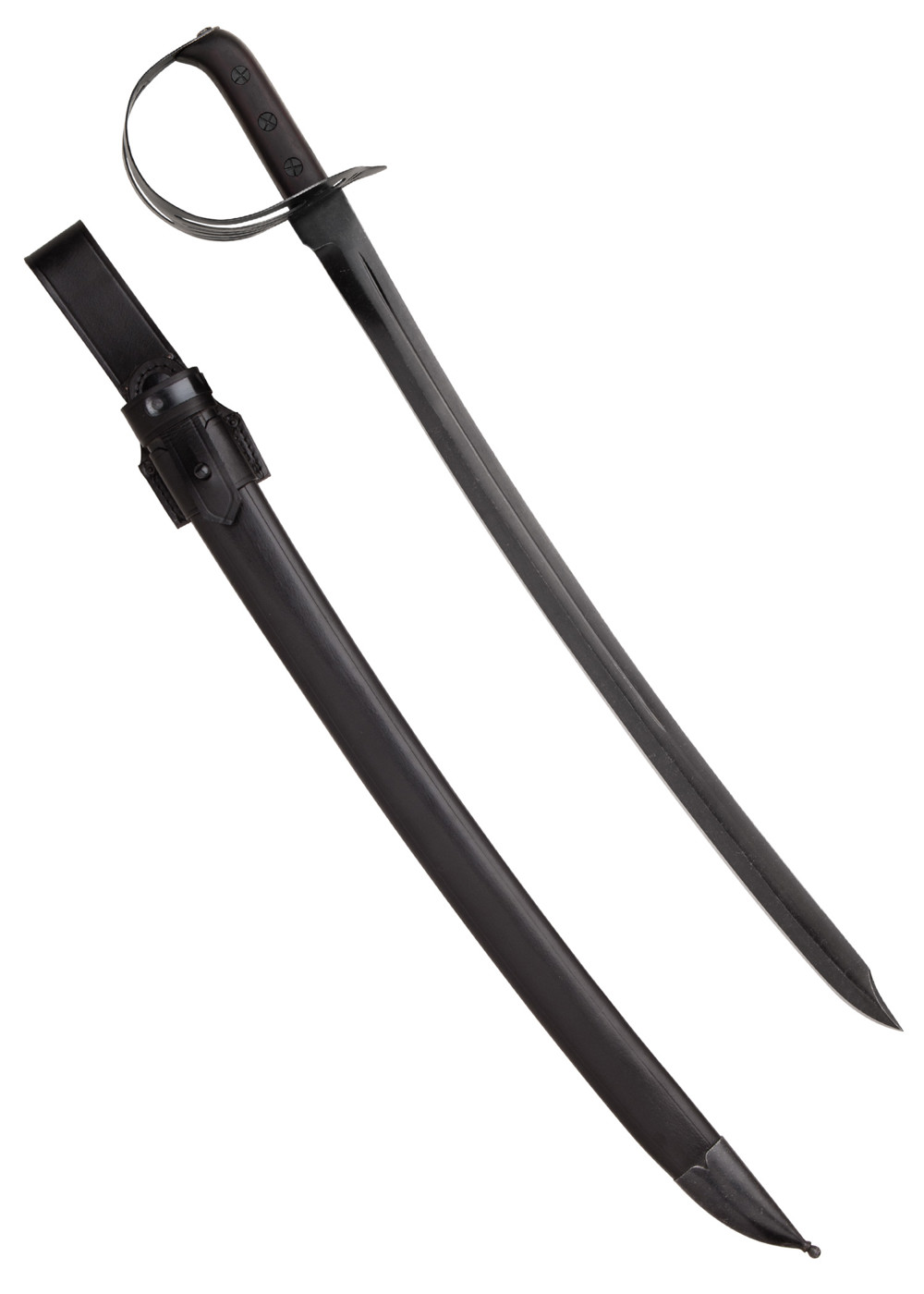 Piratensäbel Cutlass von Windlass mit dekorativem Korbgriff und schwarzer Klinge