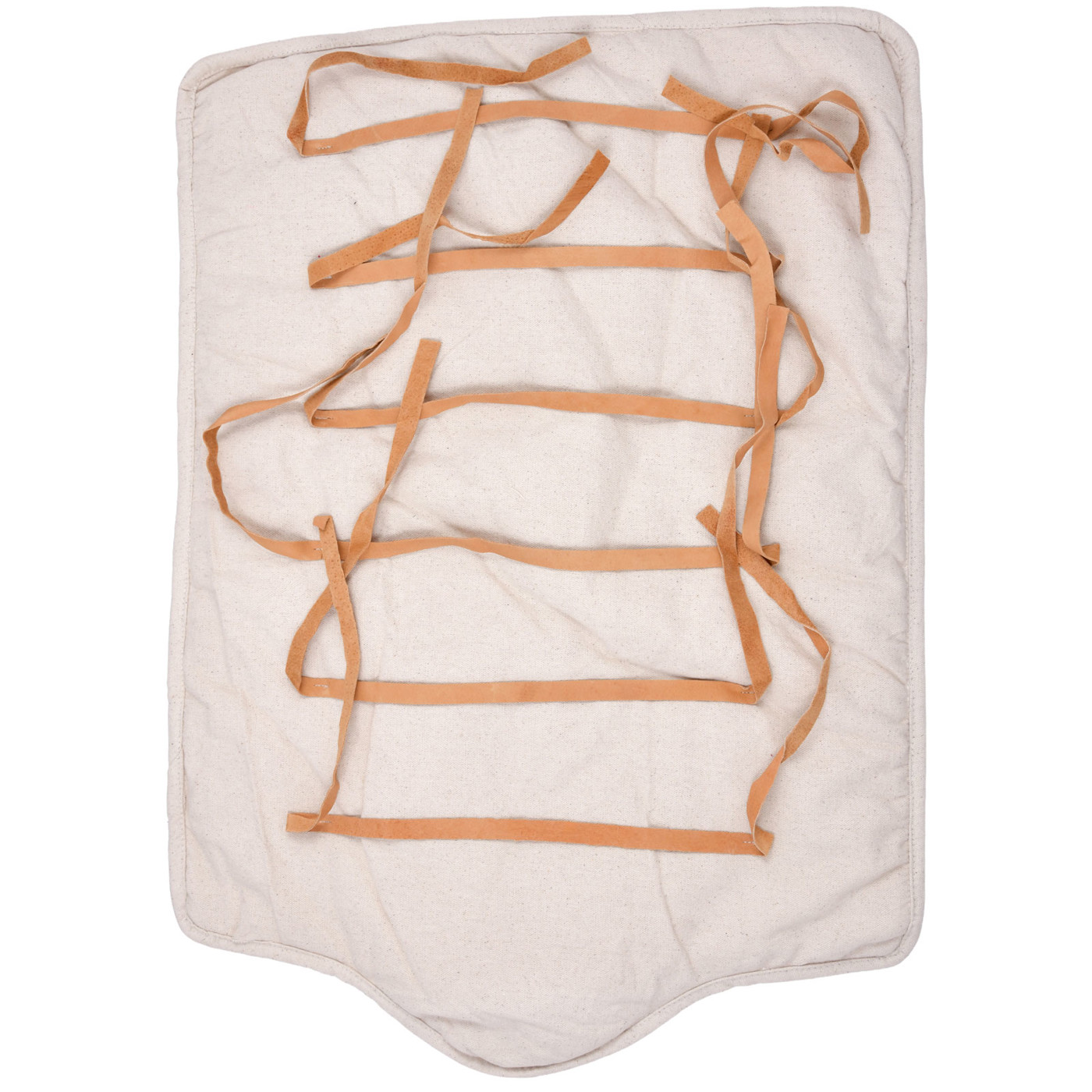 Authentische Gladiatoren Beinpolster (Manicae) aus Baumwolle mit Lederbändern